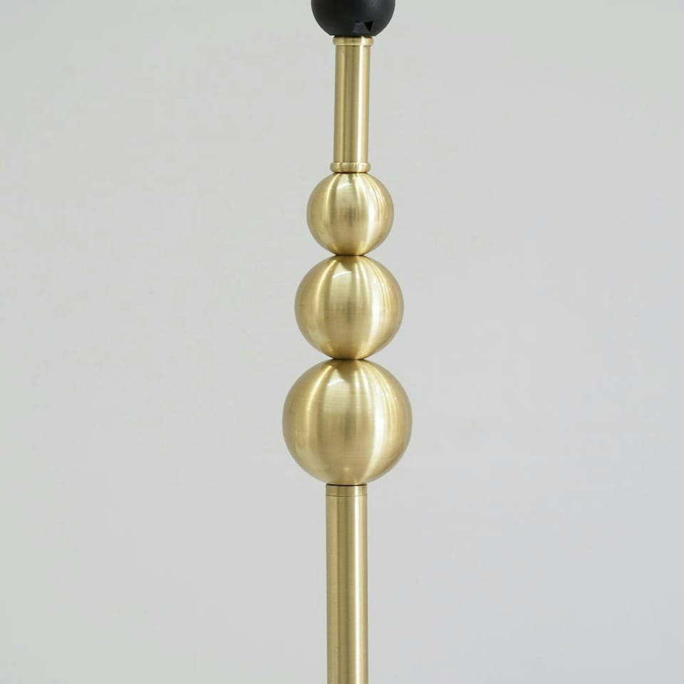 image 1 of ValueLights Marissa Brushed Gold Stacked Ball Freestanding Floor Lamp Base | Gold