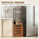 image 4 of HOMCOM Wine Bar Cabinet 16-Bottle Wine Rack Rustic Brown