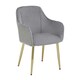 image 2 of Interiors by Premier Grey Velvet Dining Chair, Mid-Century Modern Velvet Dining Chair, Stylish Grey and Gold Dining Chair