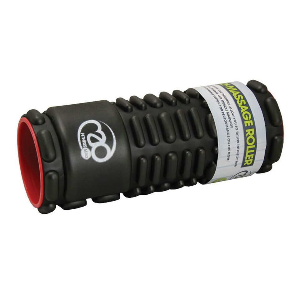 image 1 of Fitness Mad Vari Massage Foam Roller - Black/Red - 32cm x 12cm