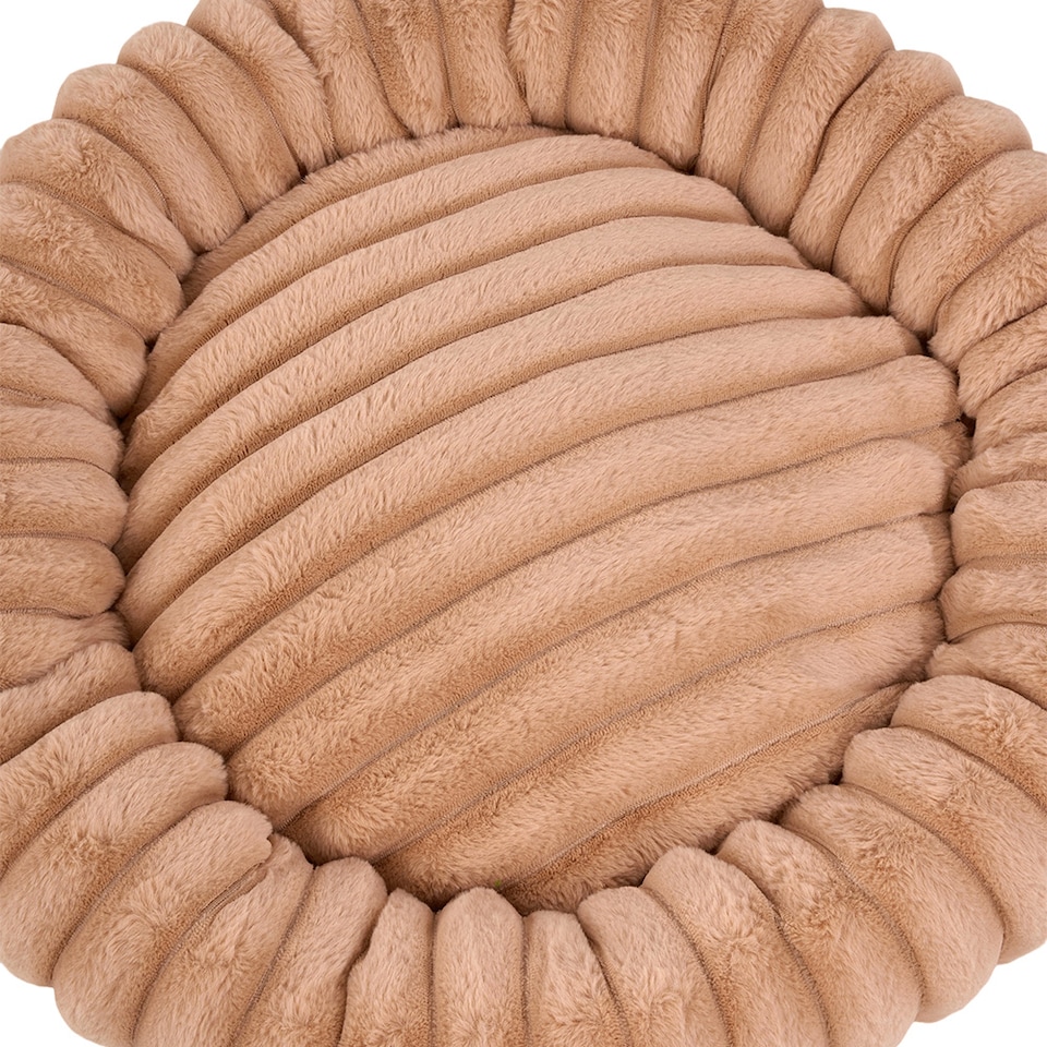 image 1 of Living and Home 6 Colour Soft Donut Pet Bed for Cats & Dogs,Warm & Cosy Retreat | Multi | Khaki | XL