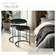 image 3 of Side Table Ellsa - marble top, steel frame, elegant design - Set of 2 Black