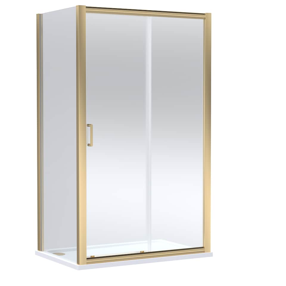 Balterley Sliding Shower Door with Glass, Side Panel & Shower Tray