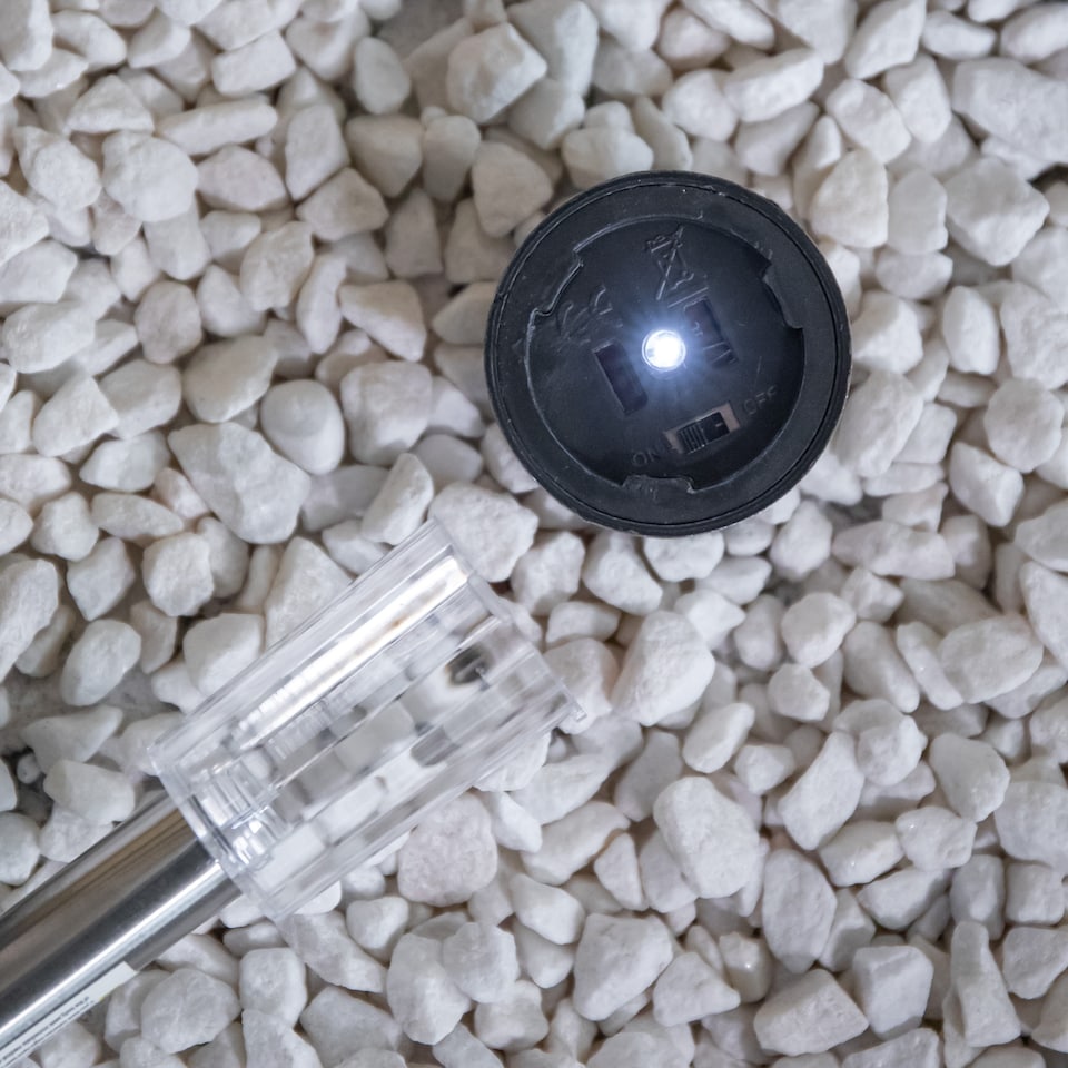image 1 of 36cm 5 White LED Stainless Steel Solar Garden Path Lights