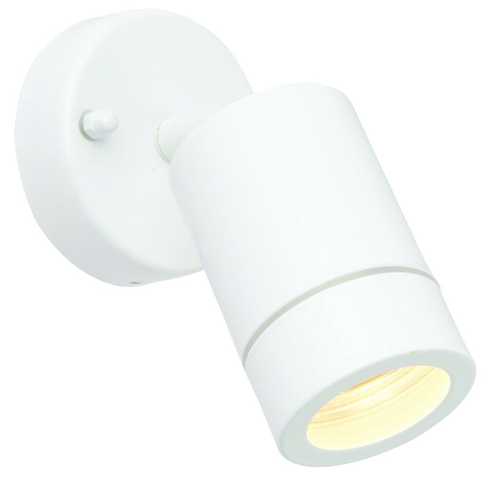 Loops IP44 Outdoor Adjustable Spotlight Gloss White GU10 Dimmable Accent Downlight