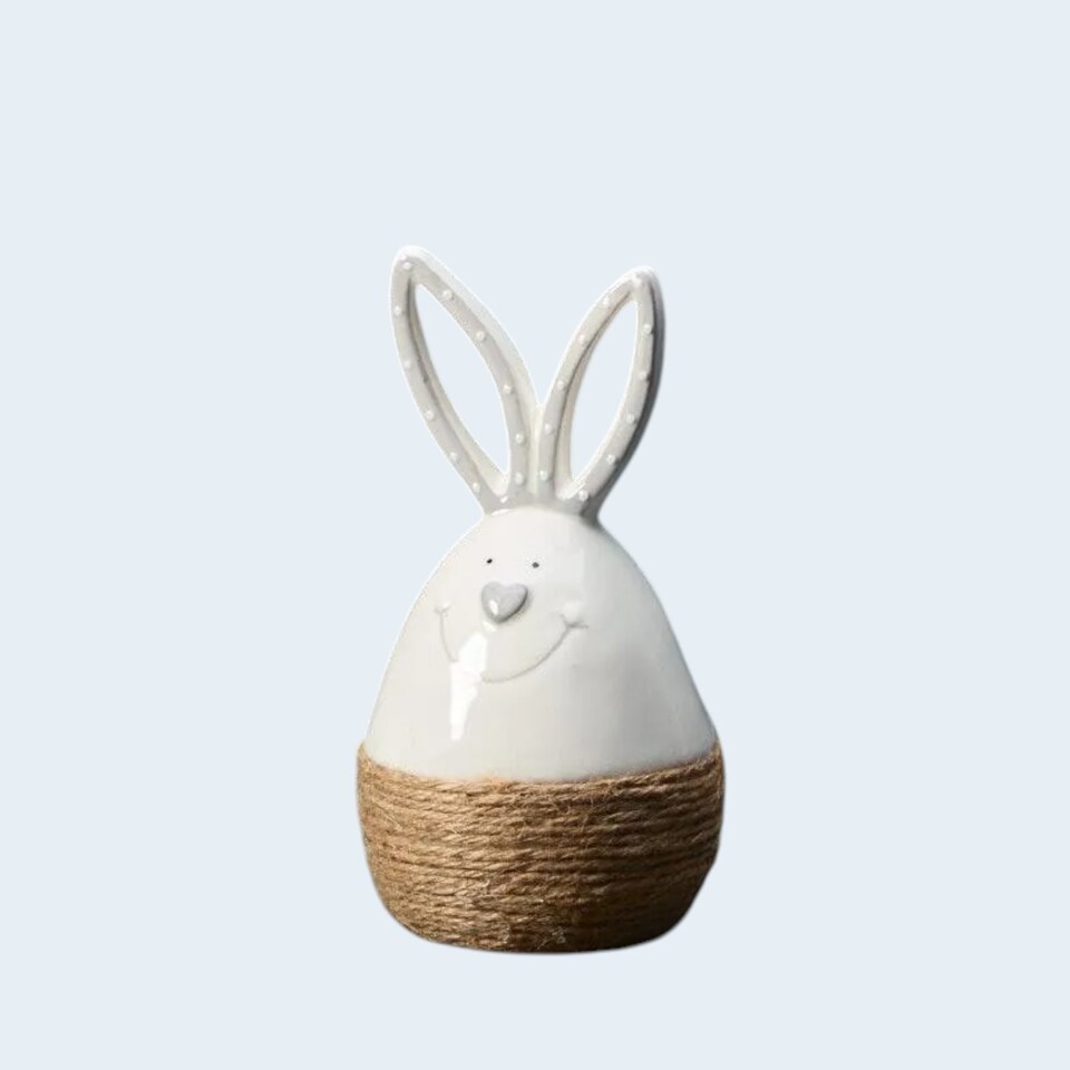 image 1 of Ceramic Rabbit Easter Egg Decoration 17.5cm