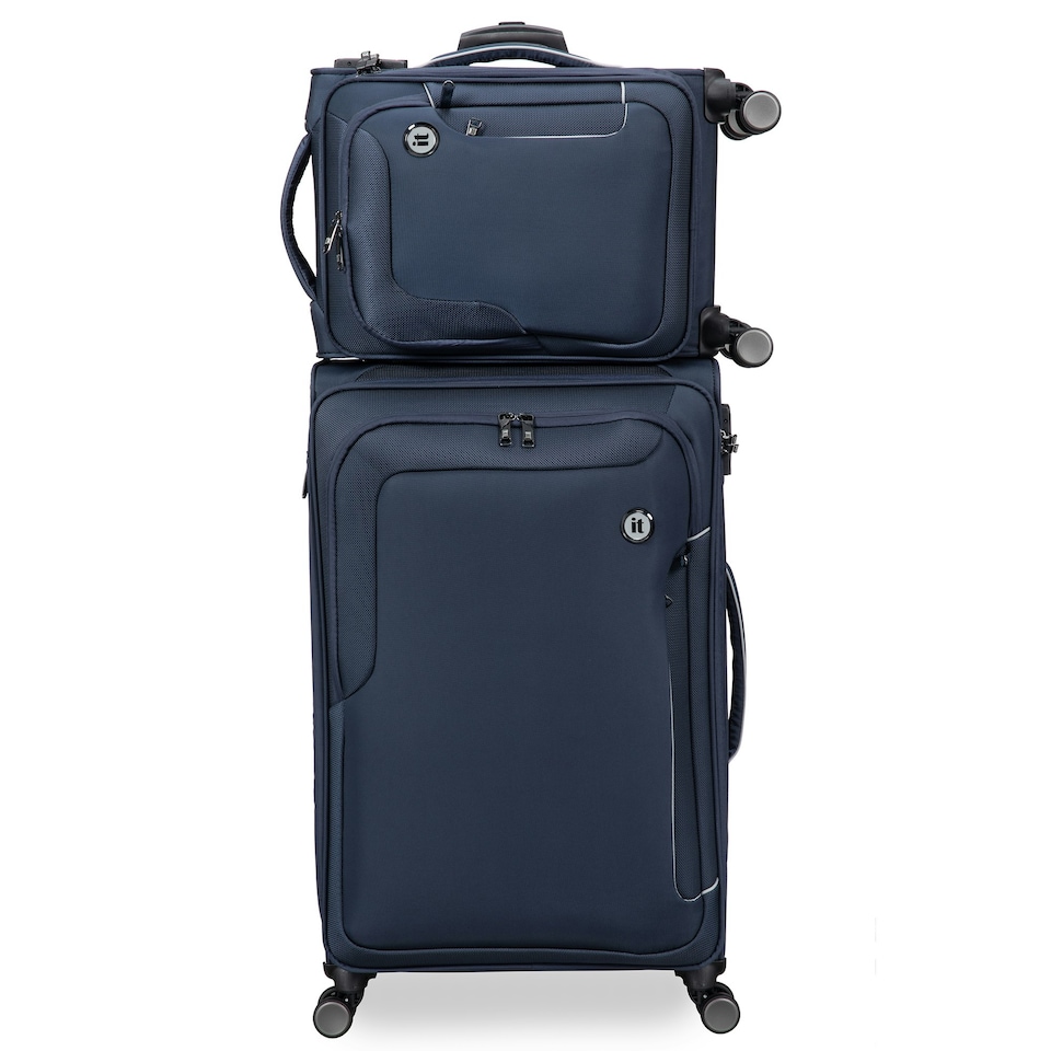 image 1 of IT Luggage Teleported Navy Berry Expandable Cabin Suitcase with TSA Lock Blue | Cabin Bag