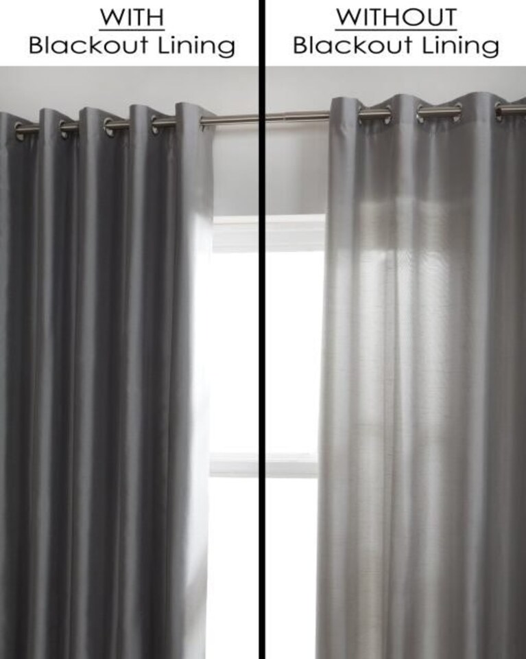 image 1 of Pencil Pleat Blackout Curtain Lining 116cm x 175cm White | White | White