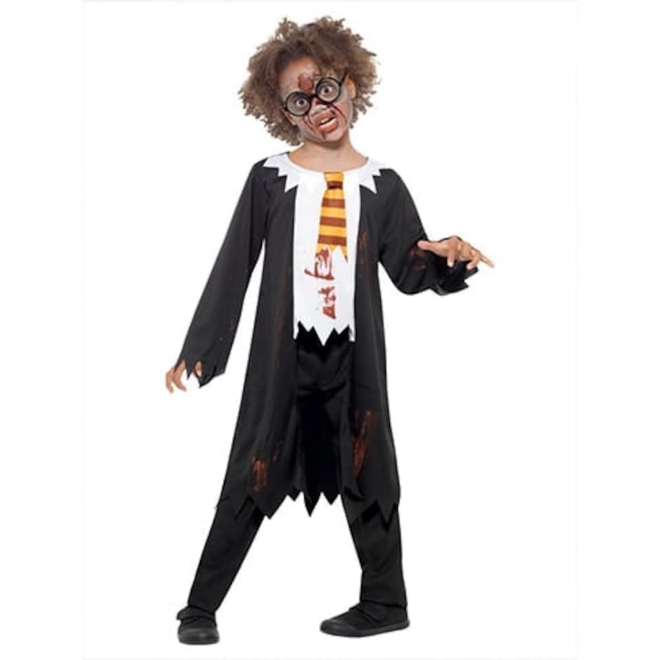 image 1 of Zombie Student Fancy Dress Costume Kids Unisex Large - Age 10-12