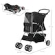 image 4 of PawHut Pet Stroller Carrier Foldable Deluxe Jogger Walk Travel Dog Cat Black