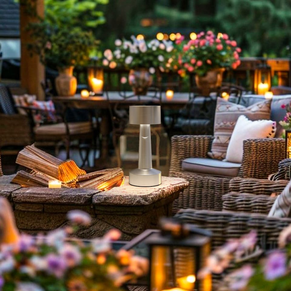 image 1 of HOMCOM Cordless Table Lamp with 2600mAh Rechargeable Battery, 3 Colour, Touch LED Lamp for Bedroom Living Room, Silver