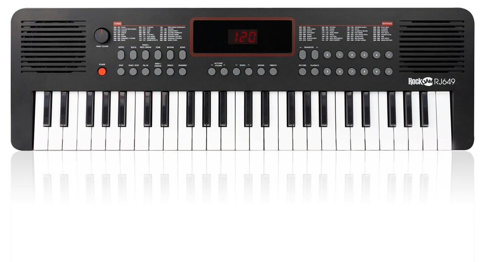 image 1 of RockJam 49 Key USB Midi Keyboard Piano with Lessons & Note Stickers