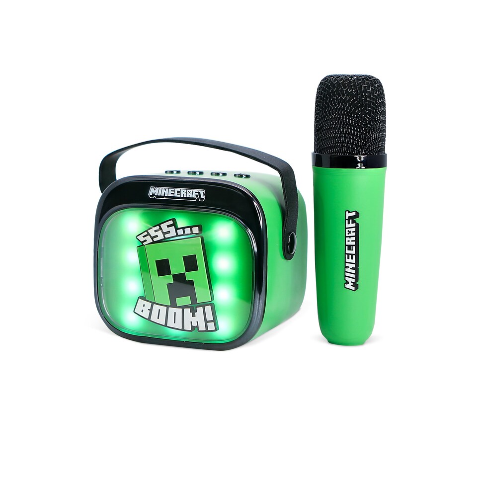 image 1 of OTL Minecraft Popsing Led Light-Up Wireless Karaoke Speaker & Microphone