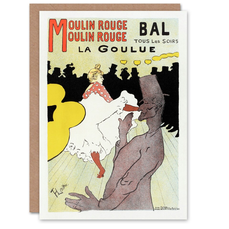 image 1 of Toulouse Lautrec Art Card Moulin Rouge La Goulue