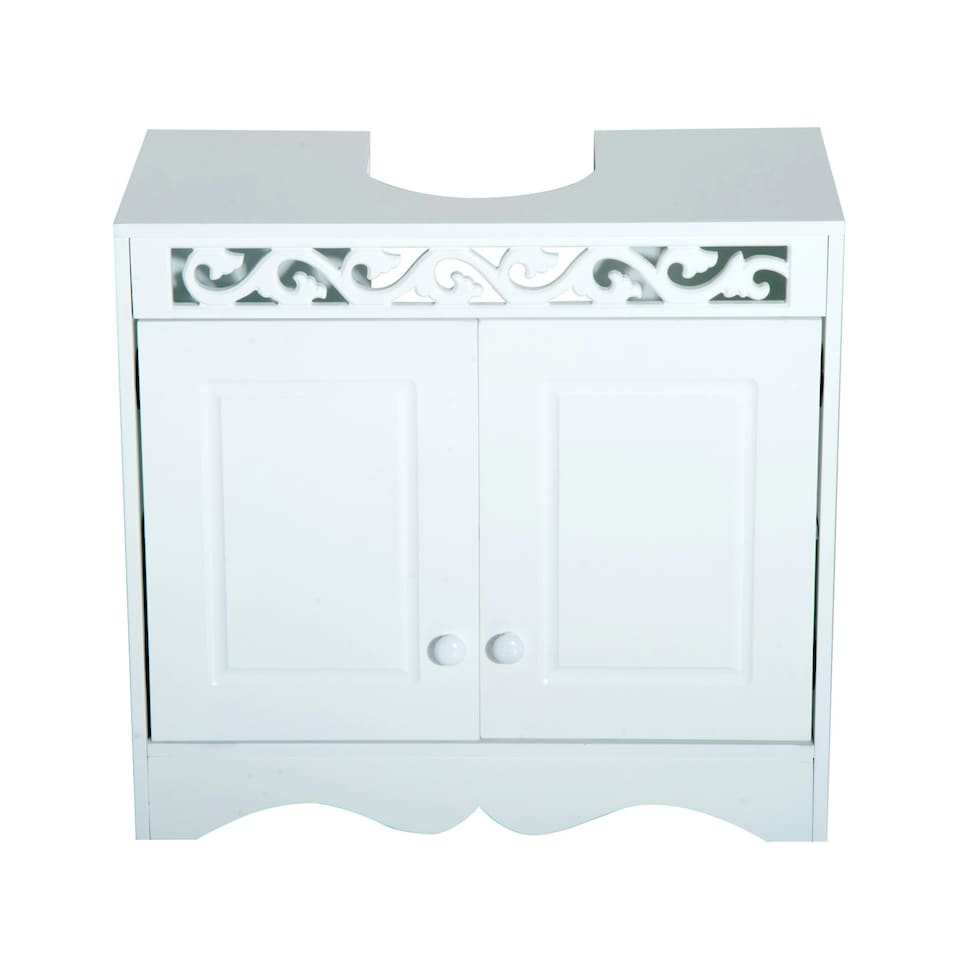 image 1 of HOMCOM Sink Cabinet Basin Bathroom Cupboard Shelf Storage Unit Furniture 