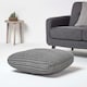 image 2 of Homescapes Grey Square Cotton Knitted Pouffe Floor Cushion