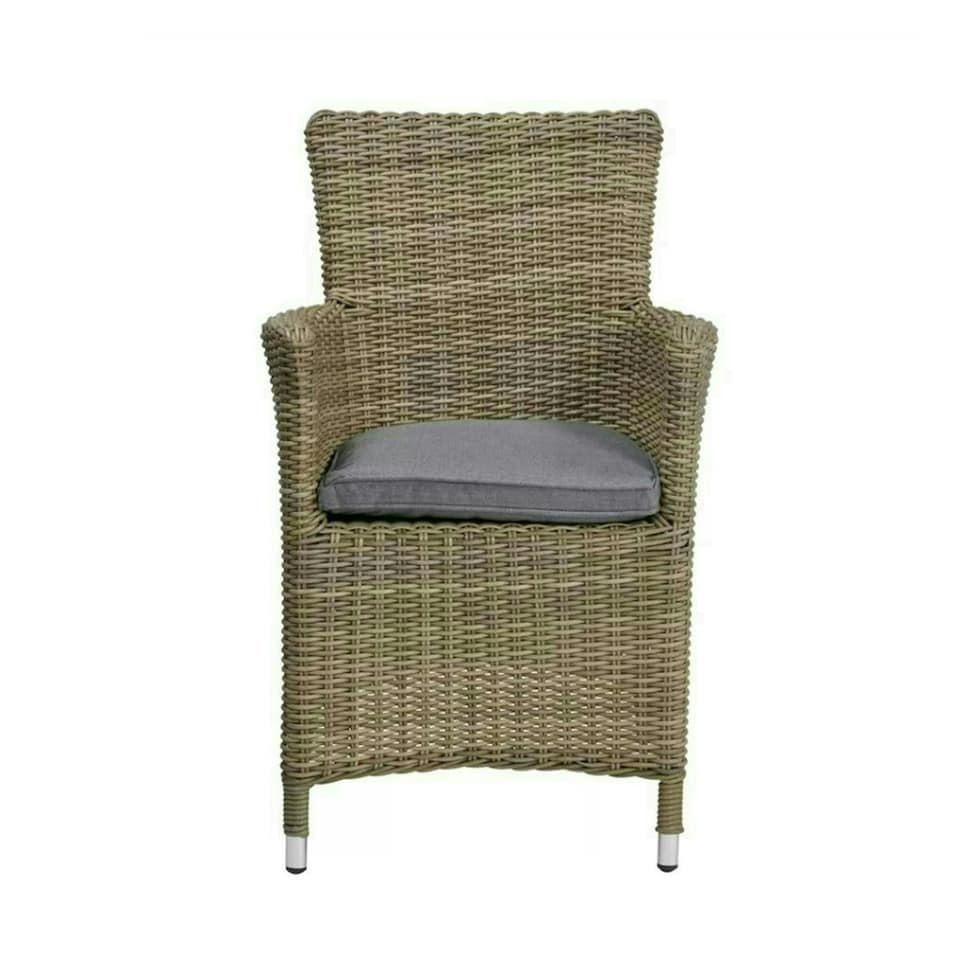 image 1 of Wentworth 4 Seater Round Carver Dining Set - Synthetic Rattan - H74 x W110 x L110 cm - Beige