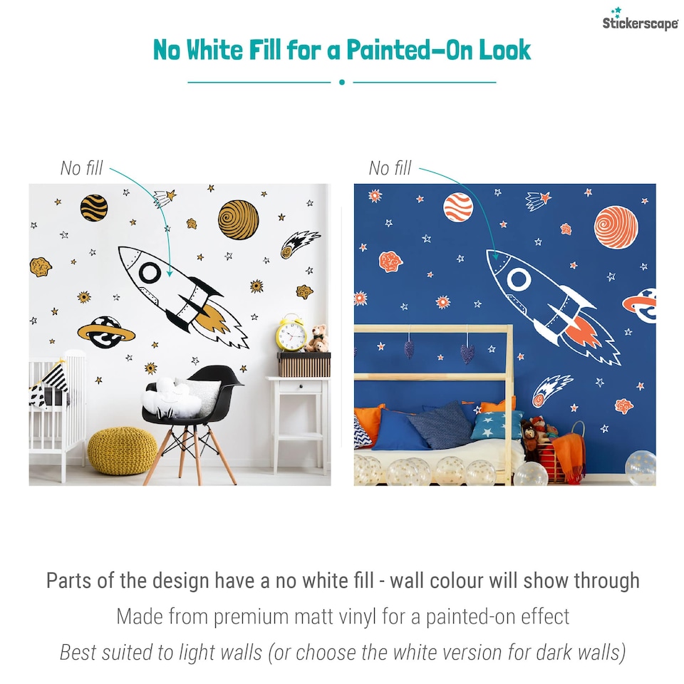 image 1 of Rocket and Stars Wall Stickers