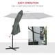 image 3 of Outsunny 3m Cantilever Parasol with Easy Lever Crank Handle 6 Metal Ribs Grey