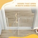 image 8 of PawHut Dog Gate Wide Stair Gate w/ Door Pressure Fit, 75-145W cm, White