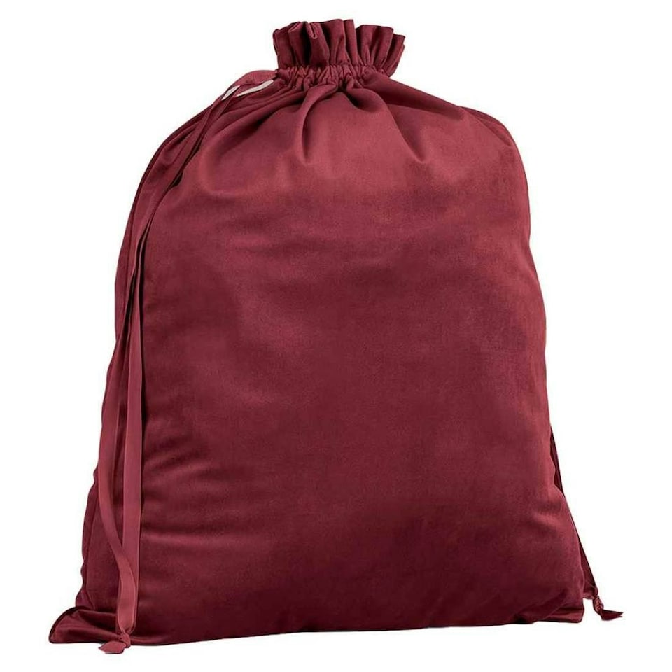 Bagbase Plain Velvet Gift Bag - Ruby Red - 24cm x 17cm