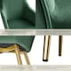image 5 of Chair Marilyn - with armrests, padded, velvet look, golden steel legs - per piece Green | Dark Green/Gold