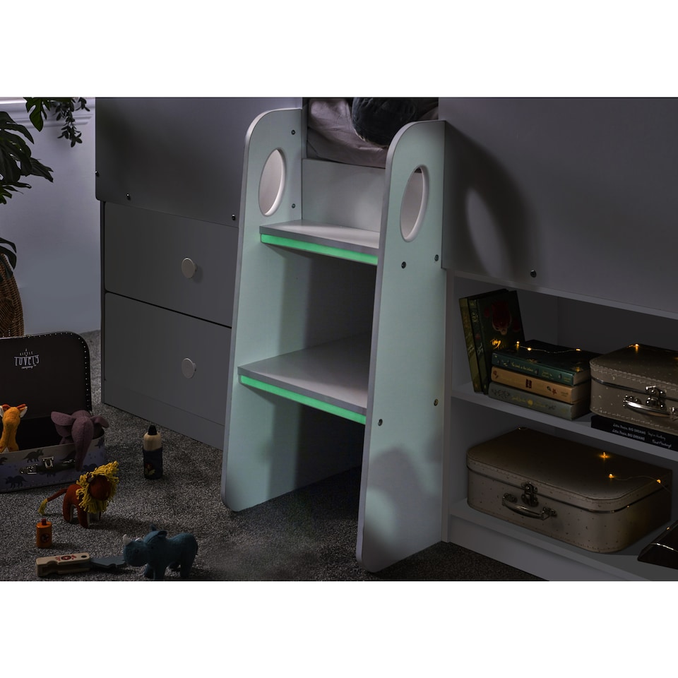 image 1 of Orpheus 90cm Single White Treehouse Midsleeper Cabin Bed
