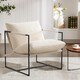 image 8 of Boucle Fabric Lounge Chair with Metal Frame Upholstered Accent chair Luca White