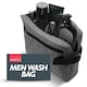image 1 of 1pk Grey Men’s Wash Bag, Waterproof Toiletry Organiser with Handle, Compact Travel Grooming Bag for Bathroom, Gym & Work