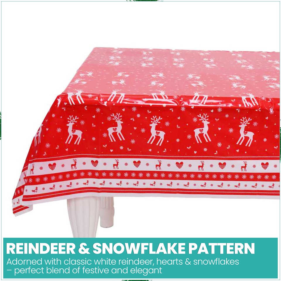 image 1 of Rectangular Christmas Waterproof PVC Table Cover - 120 x 180cm