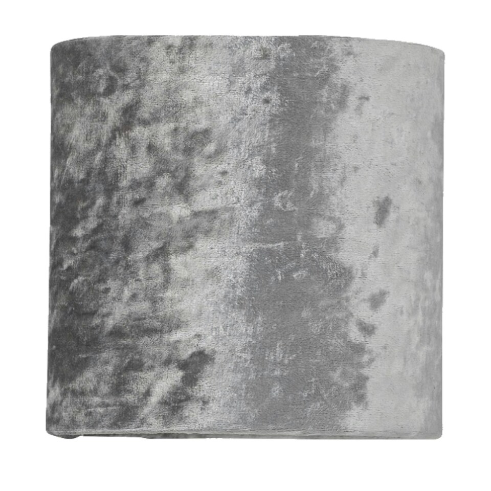 image 1 of Grey Crushed Velvet 15.5cm Table Lamp Shade Grey