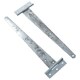image 2 of 12in / 300mm Heavy Duty T Tee Hinges For Shed + Garden Gates Zinc Plated 10pc Silver