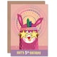 image 1 of Stars Pink Llama Age 5 Year Old Child Kids 5th Birthday Card