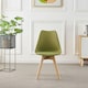 image 2 of Set of 4 Scandinavian Dining Chairs with Leather Cushions Solid Wood Legs | Green | Lime Green