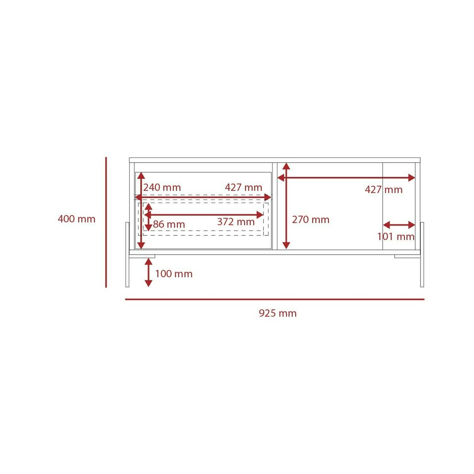 image 1 of Core Products Dallas White Coffee Table With Drawer, H40.0cm x W92.5cm x D55.0cm White