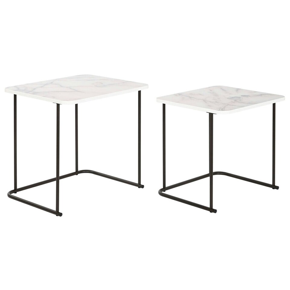 image 1 of Set of 2 tables DKD Home Decor White Black 51 x 43 x 49 cm N/A