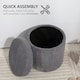 image 8 of HOMCOM Round Storage Ottoman with Lid, Vanity Stool with Storage, Grey Grey