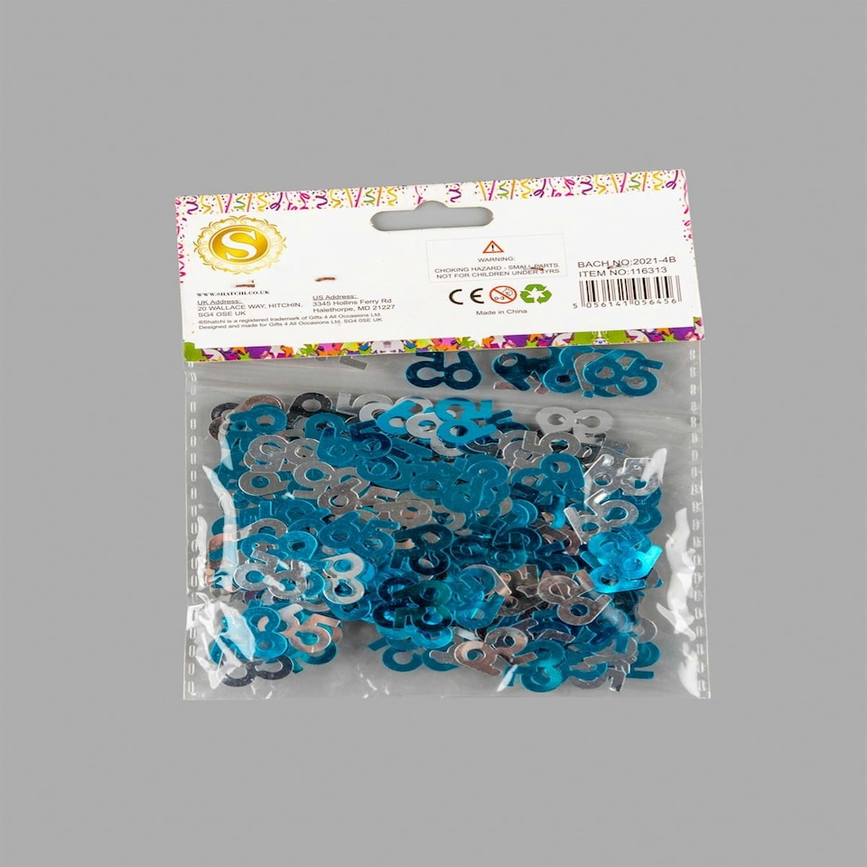 image 1 of 65th Confetti Blue/Silver - 4 Packs, 14g Each