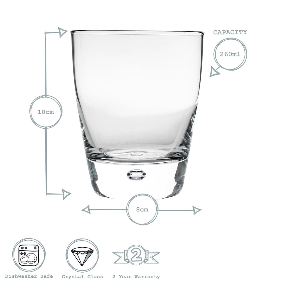 image 1 of Bormioli Rocco Luna Whisky Glasses - 260ml - Pack of 4 Clear