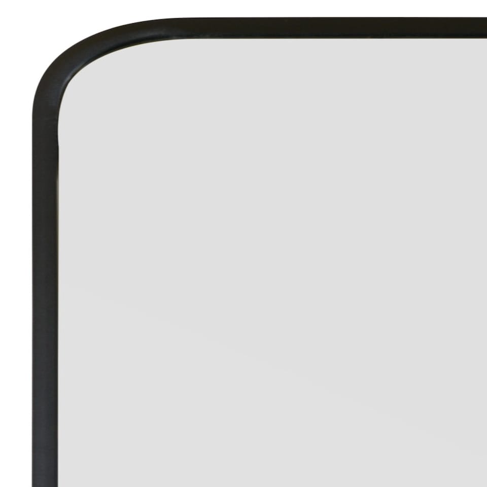 image 1 of The Angulis - Black Aluminium curved Edge Wall Leaner Mirror 68"x33" (174X85CM) Black