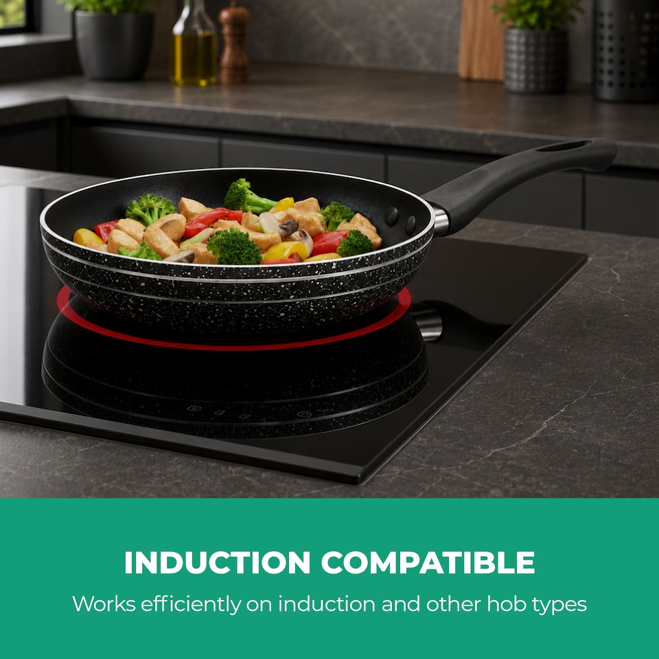 image 1 of Royalford 32 CM Non-Stick Aluminium Frying Pan for Induction Hob, Skillet Pan
