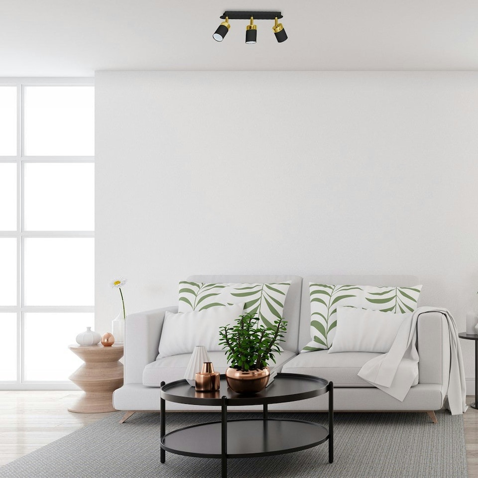 image 1 of Milagro Ceiling Lamp Joker Black/Gold 3XGU10