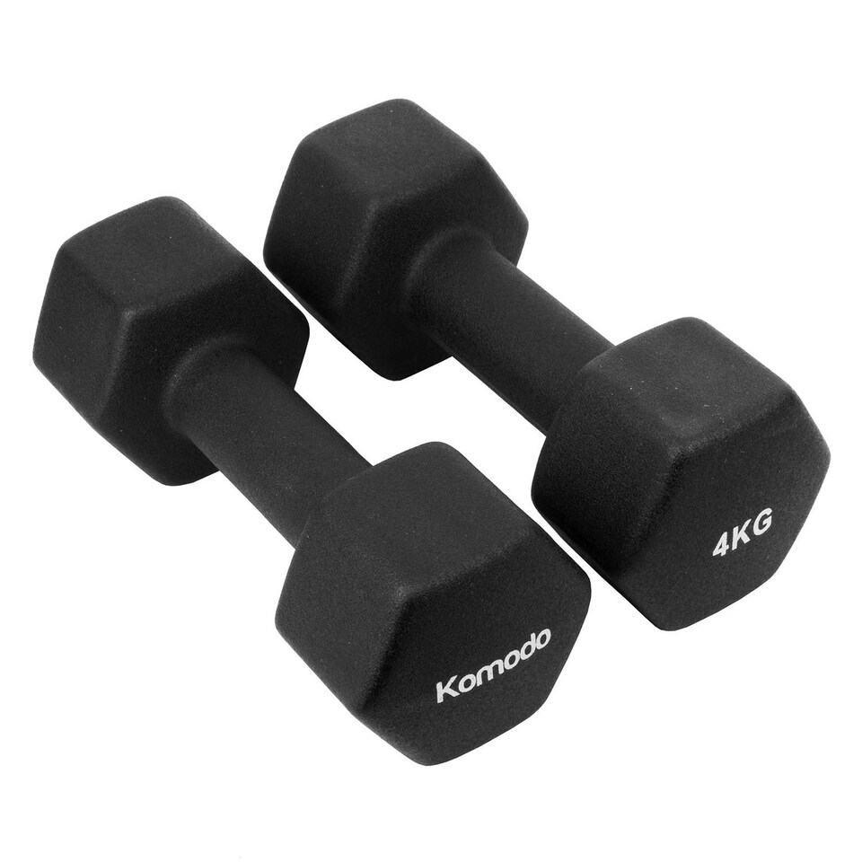 image 1 of Komodo 2x 4kg Neoprene Dumbbells