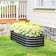 image 8 of Outsunny Galvanised Raised Garden Bed Planter Box with Safety Edging, Dark Grey