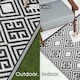 image 4 of Homescapes Outdoor Rug Luxury Waterproof Reversible, For Garden, Geometric | Black | Black and White