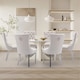 image 2 of Winchester Set of 6 Velvet Dining Chairs with Metal Legs