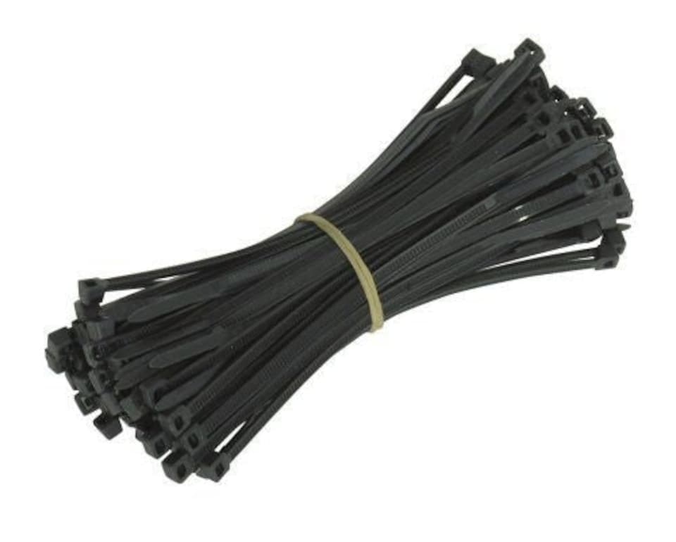image 1 of 300 Black Nylon Cable Ties - 100mm x 2.5mm