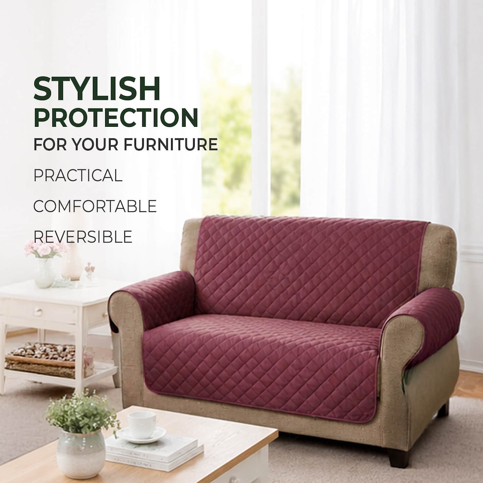 image 1 of Coopers Of Stortford 2 Seater Sofa Cover Quilted Washable Furniture Protector