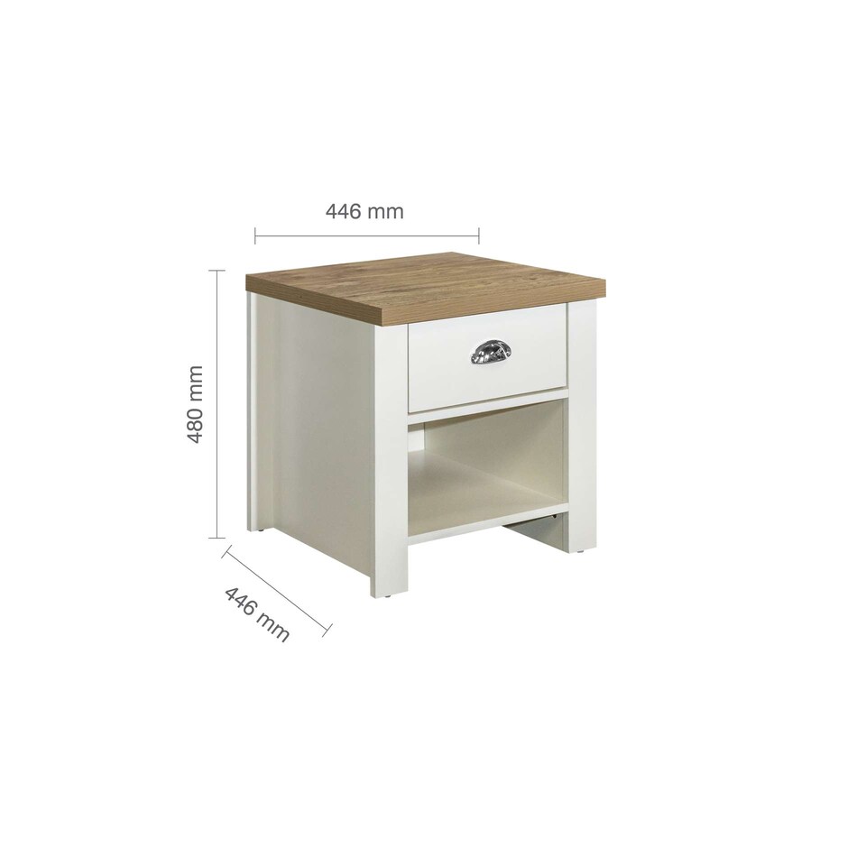 image 1 of Highgate 1 Drawer Lamp Table Cream