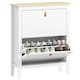 image 1 of HOMCOM 2 Drawer Shoe Cabinet with Flip Doors for Hallway, Entryway White | 80 x 24 x 95.5 cm